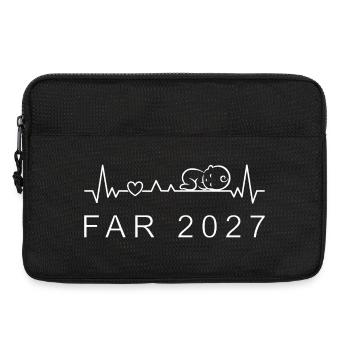 Papa 2027 Battement de cœur Grossesse Danois - Sacoche pour ordinateur portable 13 pouces - noir - Devant