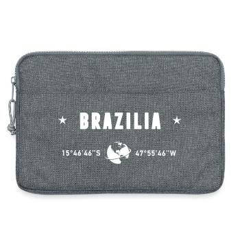 Brasilia Brazil Coordinates Planet Earth White - Laptop bag 13" - heather grey - Front