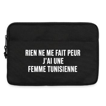 Rien Ne Me Fait Peur Femme Tunisienne Humour - Sacoche pour ordinateur portable 13 pouces - noir - Devant