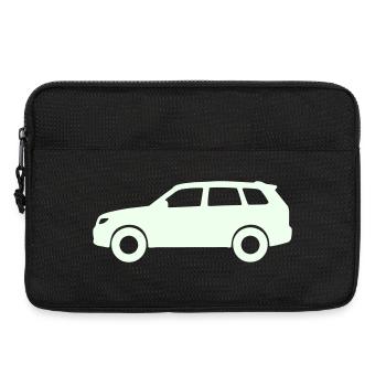 Silhouette de voiture pastel - Sacoche pour ordinateur portable 13 pouces - noir - Devant