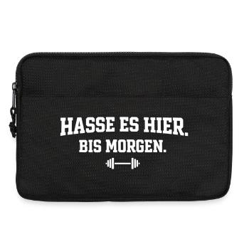 Hasse Es Hier Bis Morgen Bodybuilding Statement - Laptoptasche 13" - Schwarz - Vorne