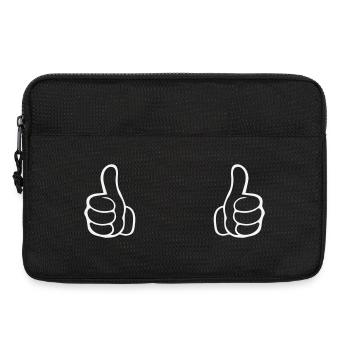 Double thumb outline shirt motif - Laptop bag 13" - black - Front