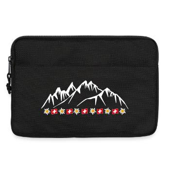Switzerland, Vacation, Alps, Glacier with Edelweiss - Laptop bag 13" - black - Front