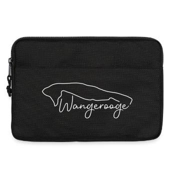 Wangerooge | Landkarte Line-Art Minimalismus - Laptoptasche 13" - Schwarz - Vorne