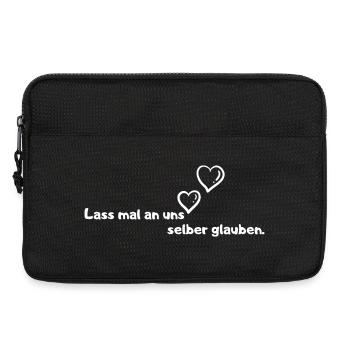 Lass mal an uns selber glauben. - Laptoptasche 13" - Schwarz - Vorne