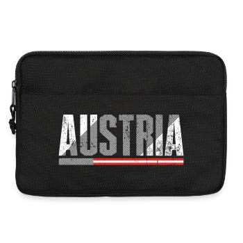 Austria Bold Distressed Flag - Laptop bag 13" - black - Front