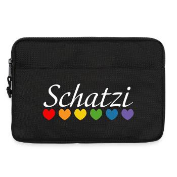 Regenbogenherz Schatzi LGBT lgbtqi queer - Laptoptasche 13" - Schwarz - Vorne