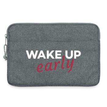 Wake up early - Laptop bag 13" - heather grey - Front