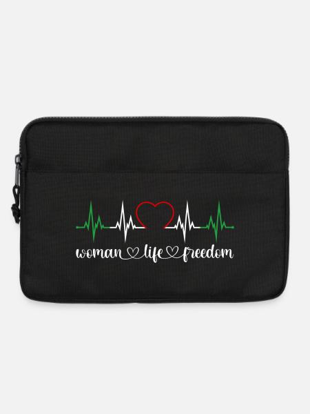 Woman Life Freedom Herzschlag Iran Frauenrechte - Laptoptasche 13" - Schwarz
