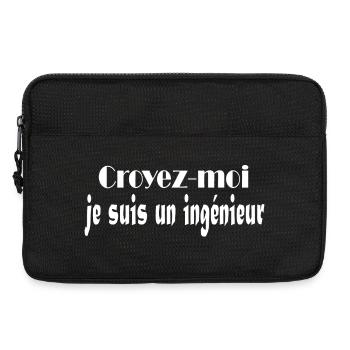 croyez-moi je suis un ingénieur - Sacoche pour ordinateur portable 13 pouces - noir - Devant