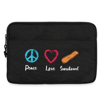 Frieden Liebe Snowboard - Laptoptasche 13" - Schwarz - Vorne