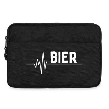 Mein Herz schlägt für Bier . Bierliebhaber - Laptoptasche 13" - Schwarz - Vorne