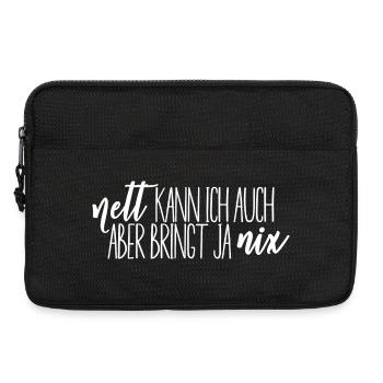 Nett kann ich auch aber bringt ja nix - Laptoptasche 13" - Schwarz - Vorne