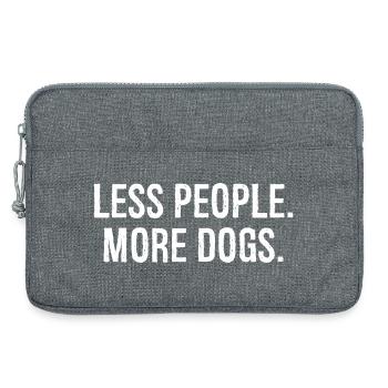 Less People More Dogs Funny Shirt - Laptop bag 13" - heather grey - Front