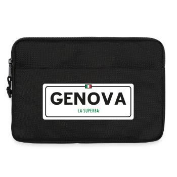 Ortsschild Genua - Laptoptasche 13" - Schwarz - Vorne
