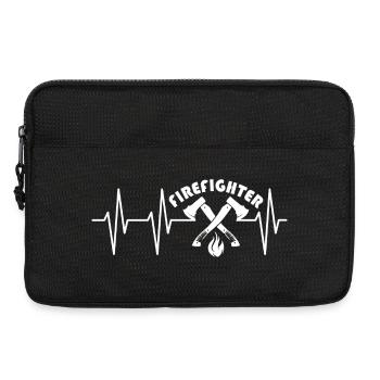firefighter logo firefighter symbol heartbeat hero - Laptop bag 13" - black - Front