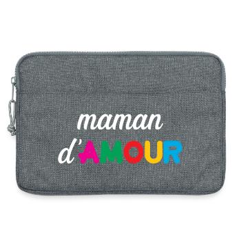 Maman d'Amour - Mother's Day - Laptop bag 13" - heather grey - Front
