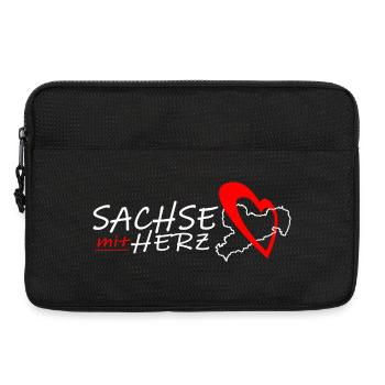 Sachse mit Herz - Herzschlag - Laptoptasche 13" - Schwarz - Vorne