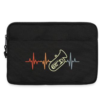 Tuba Herzklopfen Retro Look - Laptoptasche 13" - Schwarz - Vorne