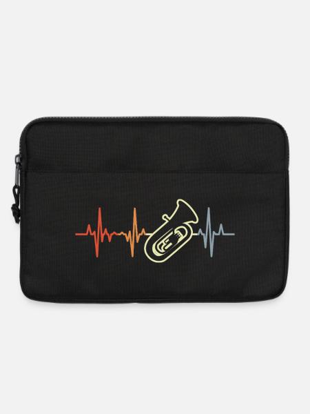 Tuba Herzklopfen Retro Look - Laptoptasche 13" - Schwarz
