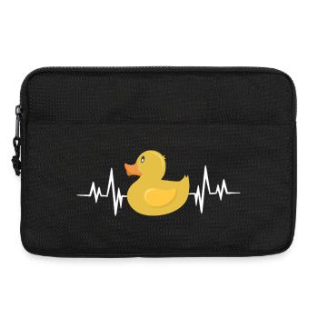 Humorvolle Gummiente mit Herzschlaglinie - Laptoptasche 13" - Schwarz - Vorne