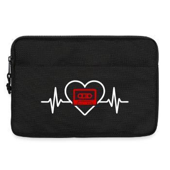 Retro Music Heart Cassette - Laptop bag 13" - black - Front