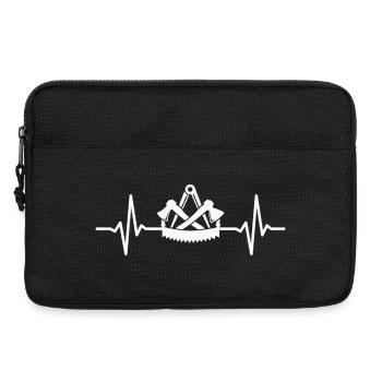 Zimmerer Zunftzeichen Herzschlag Zimmermann - Laptoptasche 13" - Schwarz - Vorne