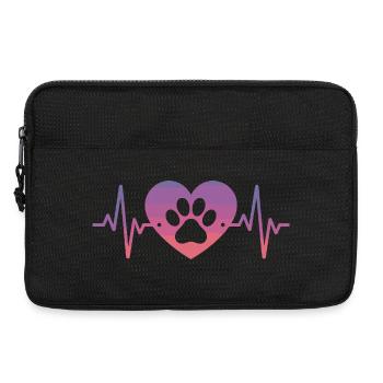 Patte de chien avec battement de cœur chien - Sacoche pour ordinateur portable 13 pouces - noir - Devant
