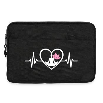 Yoga Heart Women Silhouette Lotus Wellness - Laptop bag 13" - black - Front