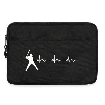 Baseball EKG Herzschlag Baseballschläger - Laptoptasche 13" - Schwarz - Vorne