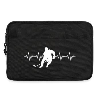 Eishockey Hockey Spieler EKG Herzschlag - Laptop bag 13" - black - Front