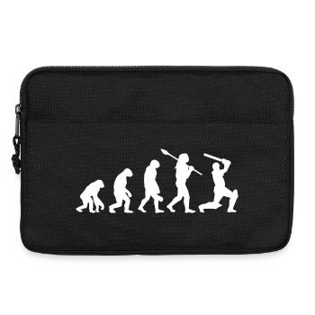 Cricket Evolution Silhouette Joueur Sport Drôle - Sacoche pour ordinateur portable 13 pouces - noir - Devant