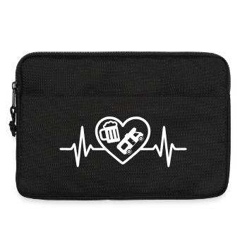 Cœur Bière Camping Car Humour - Sacoche pour ordinateur portable 13 pouces - noir - Devant