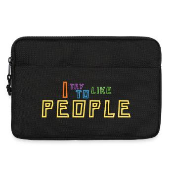J’essaie d’aimer les gens - Sacoche pour ordinateur portable 13 pouces - noir - Devant