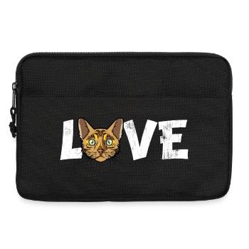 Bengal Cat Love Breed Portrait Feline Pet Lover Gi - Laptop bag 13" - black - Front