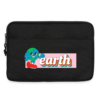 Earth Joy Retro Cartoon Tee Druck - Laptoptasche 13" - Schwarz - Vorne