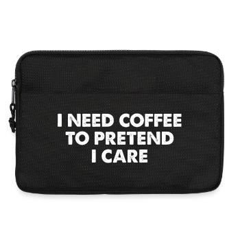 Kaffee-Meme Typografie Spruch - Laptoptasche 13" - Schwarz - Vorne