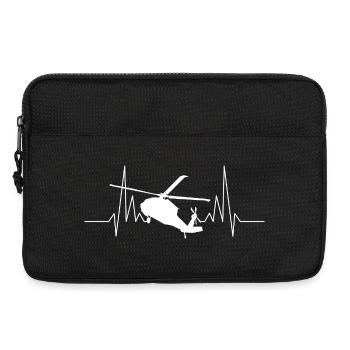 Helikopter Herzschlag Hubschrauber - Laptoptasche 13" - Schwarz - Vorne