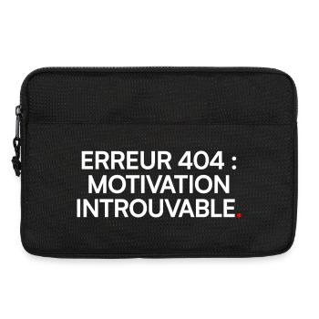 Erreur 404 motivation introuvable humour étudiant - Sacoche pour ordinateur portable 13 pouces - noir - Devant