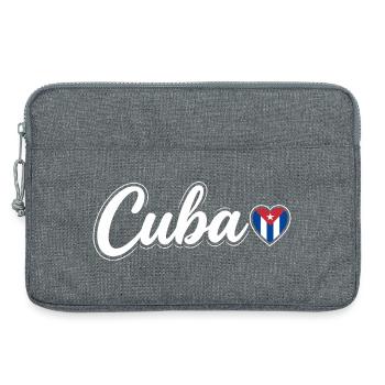Scénario cubain avec cœur de drapeau Fan patriotique - Sacoche pour ordinateur portable 13 pouces - gris chiné - Devant