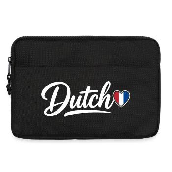 Niederländische Schrift mit Flaggenherz-Fan Patriotisch - Laptoptasche 13" - Schwarz - Vorne