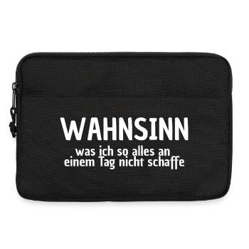 WAHNSINN, NICHTS GESCHAFFT, LUSTIGER SPRUCH, MÜDE - Laptoptasche 13" - Schwarz - Vorne