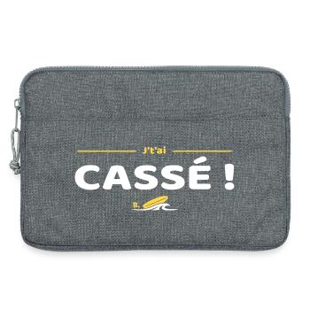 J'tai cassé ! Réplique culte Brice de Nice - Sacoche pour ordinateur portable 13 pouces - gris chiné - Devant