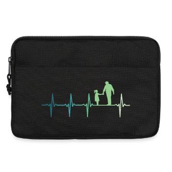 Père et fille battement de coeur papa et fillette - Sacoche pour ordinateur portable 13 pouces - noir - Devant