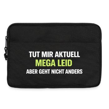 Mega Leid Typografie Schriftzug - Laptoptasche 13" - Schwarz - Vorne