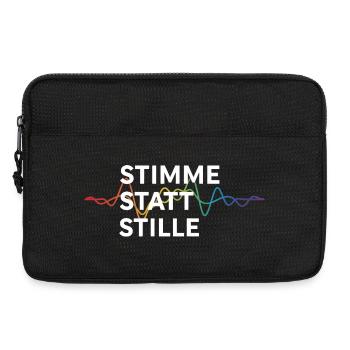 Stimme Statt Stille Statement Spruch Pride - Laptoptasche 13" - Schwarz - Vorne