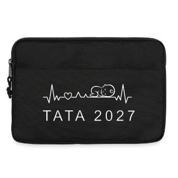 Papa 2027 Battement de cœur Grossesse Polonis - Sacoche pour ordinateur portable 13 pouces - noir - Devant