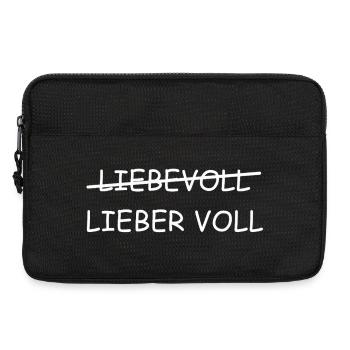 Liebevoll | Lieber Voll, bier, Party, grillen - Laptoptasche 13" - Schwarz - Vorne
