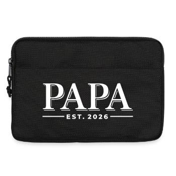 Papa Est. 2026 | Vater | Vatertag Geschenk - Laptoptasche 13" - Schwarz - Vorne