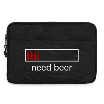 Need Beer - Batterie Ladeanzeige Design - Laptoptasche 13" - Schwarz - Vorne